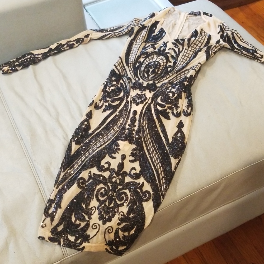 Cute cream  and Black Dress